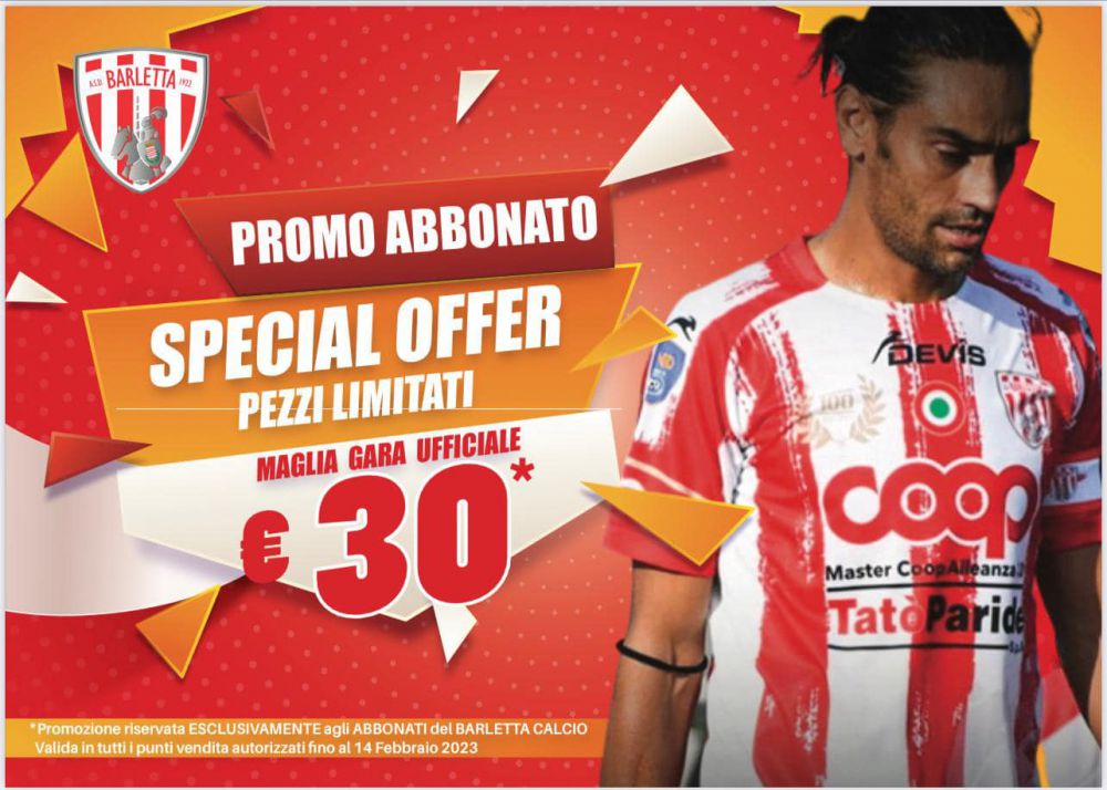 Promozione per abbonati su acquisto maglia ufficiale 