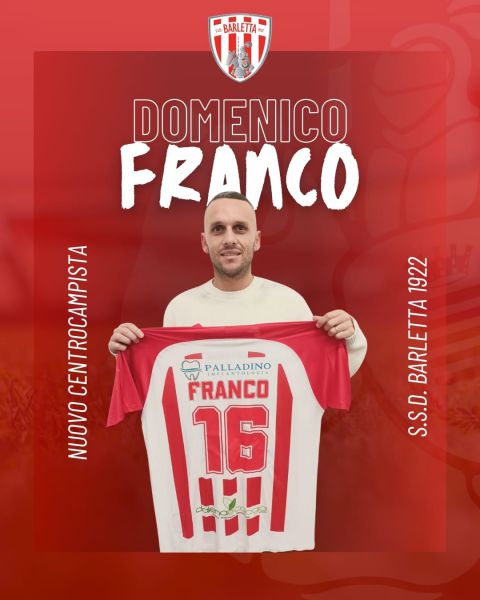 Domenico Franco � un nuovo centrocampista del Barletta 1922