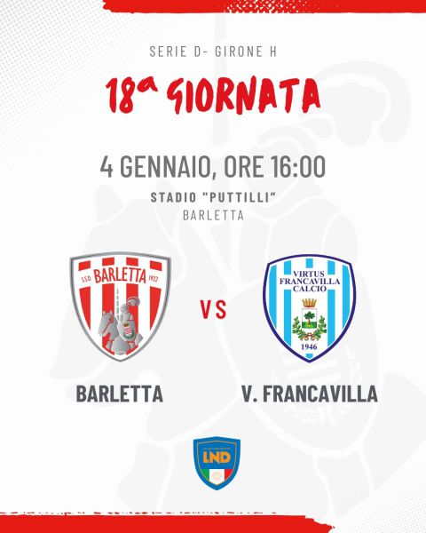 Barletta 1922 - Virtus Francavilla Calcio: tutte le info